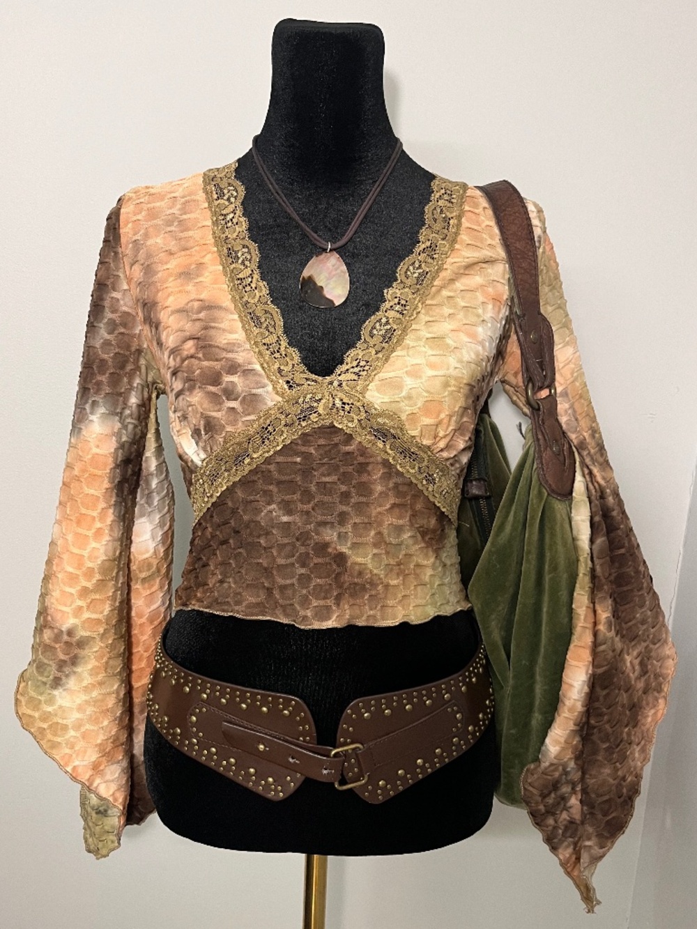 NWT UO Renewal Earthy Flare Sleeve Blouse